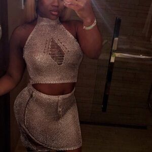 Shimmery two piece outfit